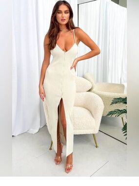 Lioness Casa Midi Dress in cream